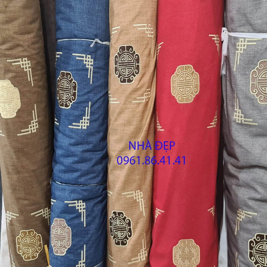 vải gấm may nệm lót ghế gỗ