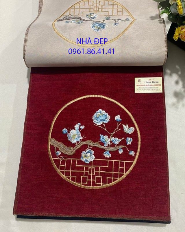 vải nệm ghế gỗ