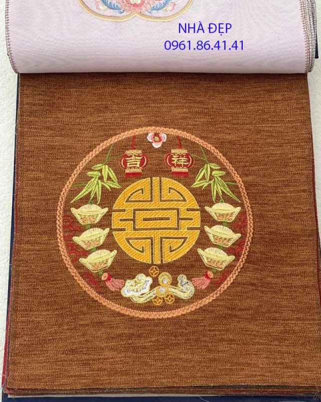 vải nệm ghế gỗ